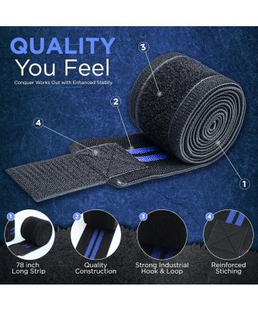 NAAX Knee Compression Sleeve with Side Stabilizer - Ultimate Support for Running Sports & Injury Recovery - Blue - Buy Online on GoSupps.com