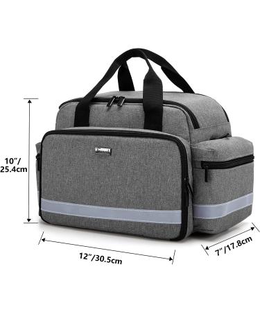 Trunab Grey Medical Supplies Bag with Handle and Shoulder Strap - Ideal for Home Health Care, Hospice Visits, Travel, and Emergencies - Bag Only - Buy Online on GoSupps.com