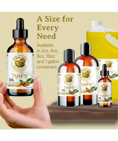 Buy Bella Terra Organic Jojoba Oil 4oz - Cold-Pressed Non-Comedogenic Enriched with Vitamin C & E for Perfect Skin - International Shipping Available - Buy Online on GoSupps.com
