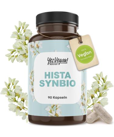 Hista Synbio (90 capsules) lactic acid bacteria and bifidobacteria for histamine intolerance and fructose intolerance - 2 soluble fiber daily dosage of 20 billion germs - vegan