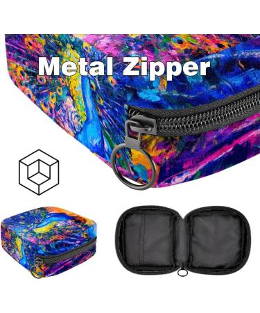 Colorful Peacock Storage Bags for Women's Bandages & Menstrual Products | Portable Tampon & Pad Holder - Aesthetic Multicolored Design for School & Office - Buy Online on GoSupps.com