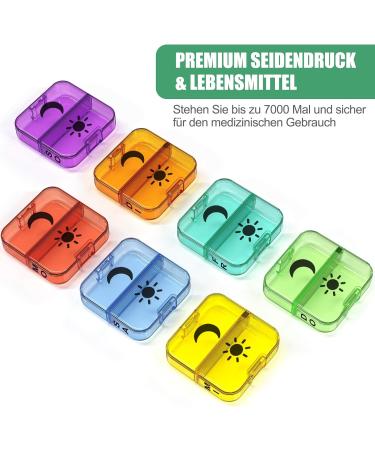 Dohimgio XL 7-Day Pill Box - 2 Evening Compartments 14 Total - Black Medication Organizer for Easy Tablet Dosing & Dispenser - Buy Online on GoSupps.com