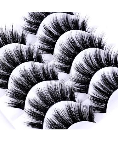 Lucoss Faux Mink Lashes - 5 Pairs Fluffy 3D Eyelashes Long Dramatic & Reusable Faux Mink Lashes for Thick Volume (A5) - International Shipping Available - Buy Online on GoSupps.com