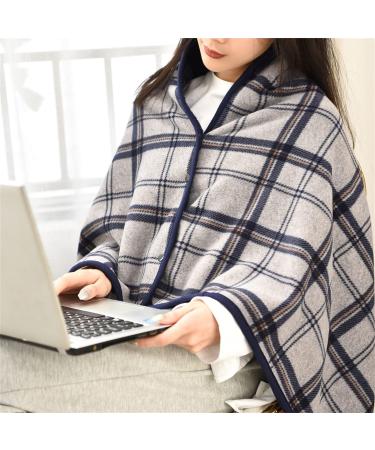 Wearable Fleece Blanket Soft Flannel Shawl Button Closure Warm Snuggle Throw Office Shawl Wrap Blanket for Women Winter Weather Red 80x130cm