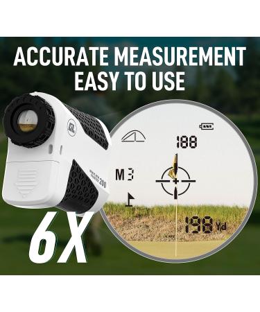 High-Precision Laser Golf Rangefinder with Slope, Flagpole Lock, and Vibration - 6X 650 Disc for Golfing, Hunting, and Target Shooting - White Focus - Buy Online on GoSupps.com
