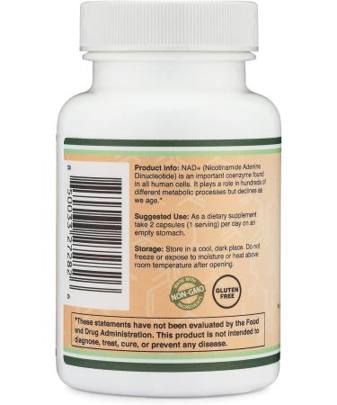 NAD Supplement for Anti Aging and Cell Regeneration (500mg of 95% Pure NAD+ Per Serving 30 Day Supply) Similar to Nicotinamide Riboside (Third Party Tested Vegan Safe Non-GMO) by Double Wood - Buy Online on GoSupps.com