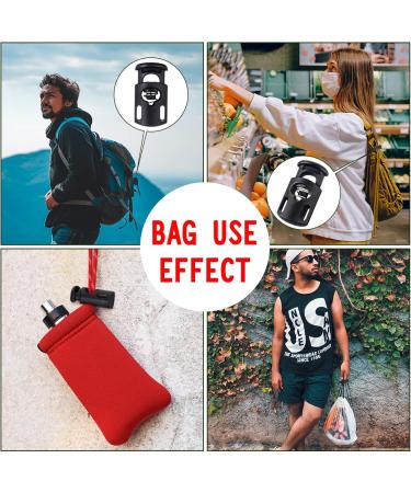 50 Pieces Cord Locks Spring Toggles Stoppers + 66 Ft Elastic Bungee Cord - Classic Style Black - Buy Online on GoSupps.com