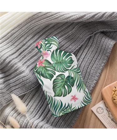 Tropical Leaf Hot Water Bottle with Plush Cover - Hand Warmer for Adults & Children | 26.5x15.3cm - International Shipping Available - Buy Online on GoSupps.com