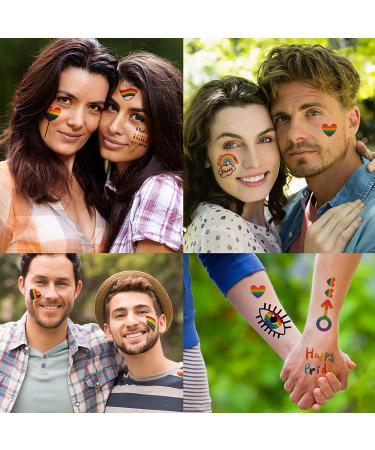 JEEFONNA 100+ Pcs LGBT Rainbow Temporary Tattoos - Waterproof Pride Equality Parades Stickers - Buy Online on GoSupps.com