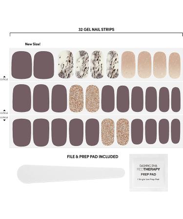 Dashing Diva Gloss Nail Strips - Granite Goddess | Chip Resistant Gel Stickers - 32 Nail Wraps | Long Lasting & UV Free with Prep Pad & Nail File - Buy Online on GoSupps.com