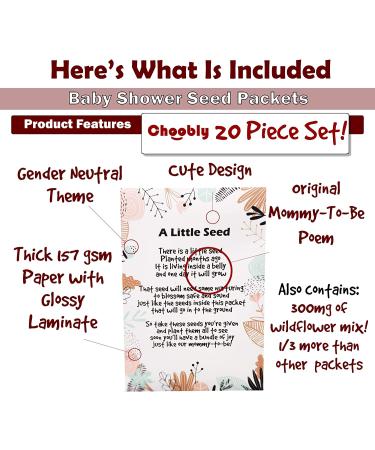 Woodland Dusty Rose Baby Shower Favors - 20 Pre-Filled Wildflower Seed Packets for Guests - Gender Neutral Gift - Buy Online on GoSupps.com