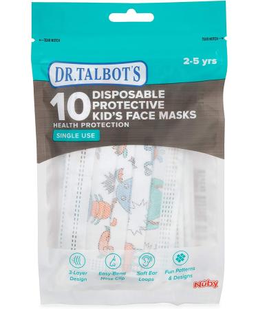 Dr. Talbot's Disposable Kids Face Masks - 10 Count (Ages 2-5) - Colorful Prints for Boys - Buy Online on GoSupps.com