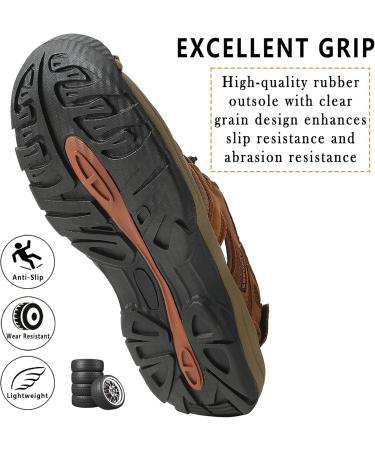 7Strobbs Men's Closed Hiking Sandals | Breathable Trekking & Beach Sandals | Size 41-45 | Light Brown - Buy Online on GoSupps.com