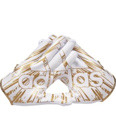 Buy adidas Adizero 12 Football Receiver Gloves - White/Metallic Gold Large | Best International Shipping - Buy Online on GoSupps.com
