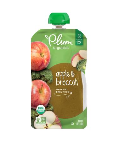 Plum Organics Stage 2 Organic Baby Food Apple & Broccoli 4oz Pouch (Pack of 6) - Healthy Baby Food Puree - Buy Online on GoSupps.com