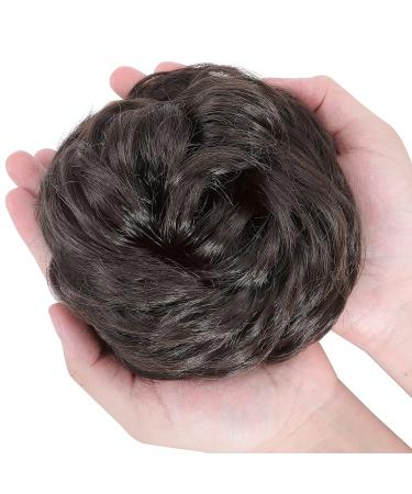 Silk-Co Hair Part with Rubber Band - Wavy Soft Dutt Hair Extensions for Messy Bun & Updos | Thickening Dark Red 45g - Buy Online on GoSupps.com