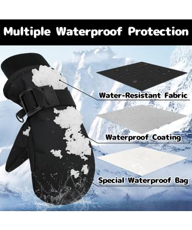 Olreco Toddler Snow Gloves - Waterproof Winter Mittens for Kids 3-4 Years - Black - Buy Online on GoSupps.com
