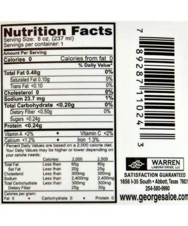 Georges Aloe Vera 8 fl oz - 100% Bitter-Free Pure Aloe Vera - Preservative-Free - Buy Online on GoSupps.com