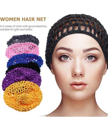 Lurrose Crocheted Hair Net Set - 6 Pack Mesh Snood Hat for Women - Thick Short Colored Hair Cap Covers - Ideal for Sleeping - Buy Online on GoSupps.com