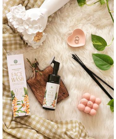 Seabuckthorn Foaming Face Wash (150ml) with Face Brush - Nourishing De-Tans Exfoliates | Ayurvedic Manjistha & Chamomile Extract | Paraben & Sulphate Free - Buy Online on GoSupps.com