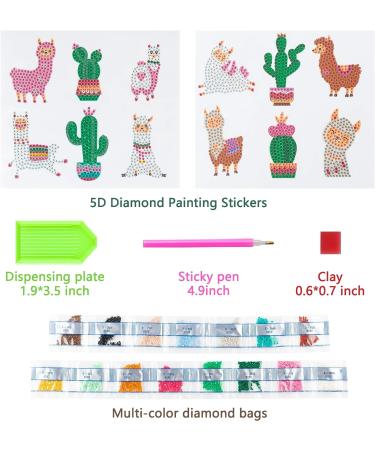 OSNIE 12 Pcs Llama Cactus 5D DIY Diamond Painting Kit for Kids & Adults - Creative Resin Rhinestone Art Craft Set - Buy Online on GoSupps.com