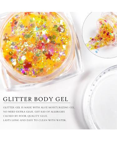 Ownest 12 Colors Holographic Chunky Glitter Gel Set - Christmas Party Makeup for Face, Body, Eyes, Lips, Hair, and Nails - Festive Chunky Glitter Eyeshadow - Mixable Formula, No Glue Needed - Buy Online on GoSupps.com