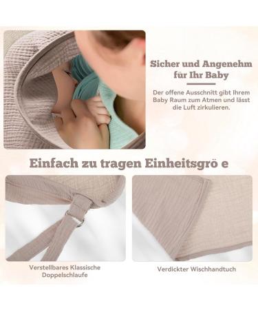 Euioovm Silent Scarf Breastfeeding Cover - Soft Cotton Multi-Purpose Apron & Sun Protection - Light Brown - Buy Online on GoSupps.com
