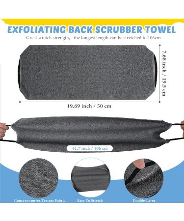 6 Pack Exfoliating Shower Bath Gloves and Back Scrubber Set - Skin Exfoliation Kit with Nylon Body Scrubber and Pull Strap Washcloth - Gray Dark Blue - Buy Online on GoSupps.com