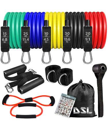 Resistance Bands - 14 Pc Resistance Bands Set Men Women Exercise Band Fitness Workout Home Gym Equipment - Resistance Bands Up to 100 lbs - Buy Online on GoSupps.com