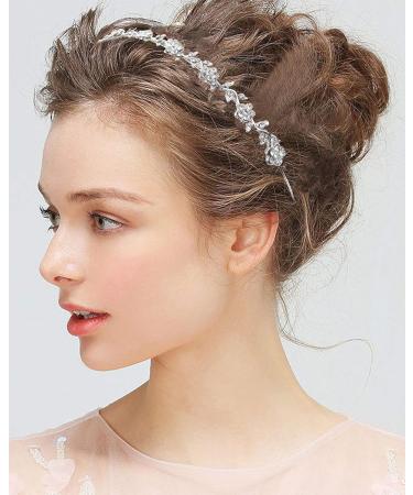 6 Pack Crystal Flower Headbands - Wedding Party Hair Accessories for Women and Girls - Buy Online on GoSupps.com