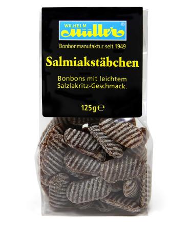 Salmiak sticks sweets with a light salty liquorice flavour (10 bags - 10% discount) Salmiak sticks 125 g (pack of 10)