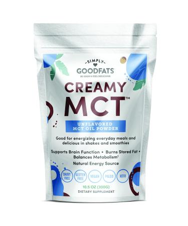 Simply Goodfats Creamy Coconut MCT Oil Powder, Unflavored Keto MCT Powder For Keto Ice Cream, Coffee, Shakes, Keto Food For Natural Slim, Keto Diet for Women and Men - 10.5 Oz