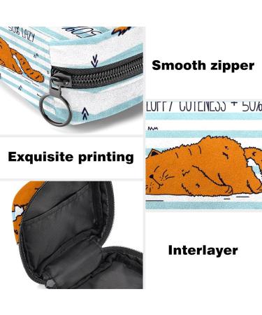 Cat Animal Stripe Menstrual Cup Pouch & Sanitary Pad Organizer - Multicolored - Buy Online on GoSupps.com