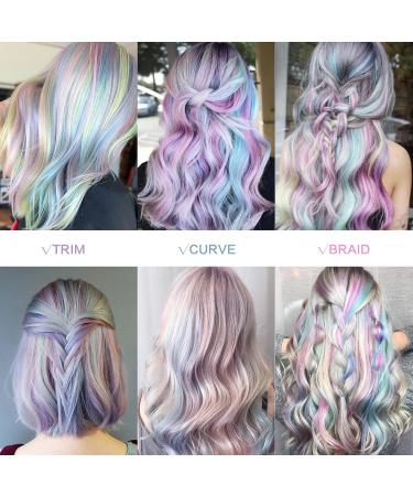 Fine Colored Hair Extensions - Clip-In Synthetic Parts for Women | 10 PCS Pink Blue & Violet Mix - Buy Online on GoSupps.com