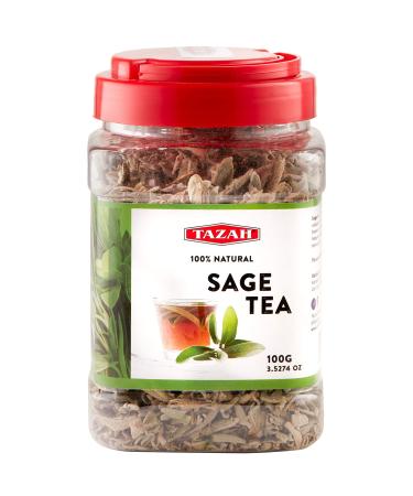 Tazah Natural Sage Tea 3.5oz -100gr Premium Egyptian Herbal Tea, Aromatic & Flavorful Caffeine-Free Herbal Infusion