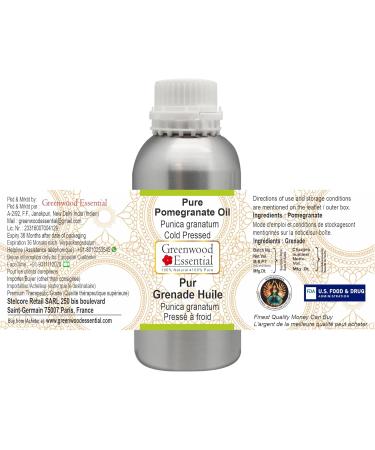 Greenwood Essential Pure Pomegranate Oil - 300ml Cold Pressed Therapeutic Grade | Shop Internationally - Buy Online on GoSupps.com