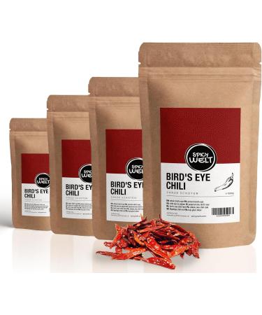 Spicy Welt Whole Bird's Eye Chilli (250g) Premium Quality Dried Bird's Eye Chilli Peppers for Curries Marinades Sauces & Dishes - Buy Online on GoSupps.com