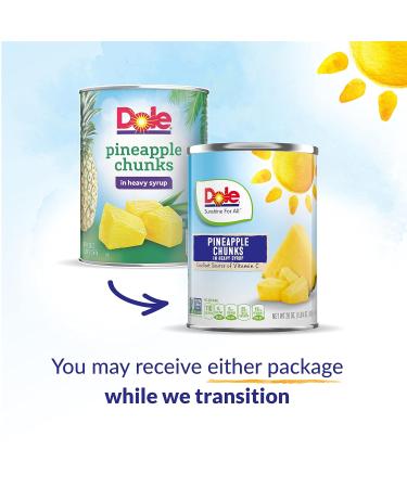 Dole Canned Pineapple Chunks in Heavy Syrup 20 Oz - Pack of 12 - Buy Online on GoSupps.com