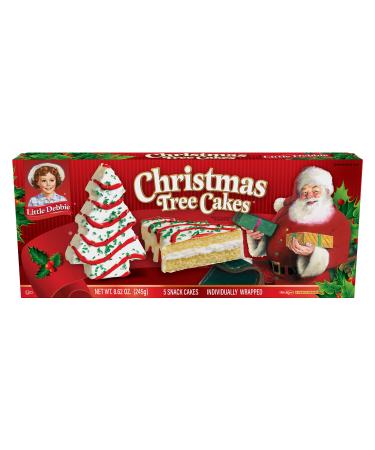 Little Debbie Vanilla Christmas Tree Cakes 3 Boxes of 5 (Total 15 Cakes)