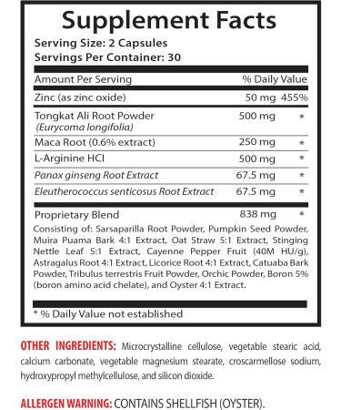 Longjack Size Up Energy Booster Pills for Men - Male Enhancement Formula with Tongkat Ali Maca Root & L-Arginine - 60 Capsules - Buy Online on GoSupps.com