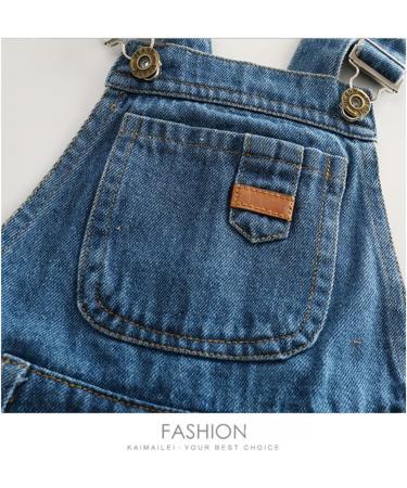 KIDSCOOL SPACE Little Girl Ripped Denim Shortalls | Blue | 3-4 Years | Big Overalls - Buy Online on GoSupps.com
