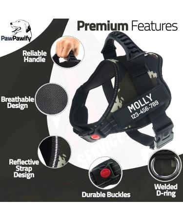 Pawpawify Personalized Dog Harness - No Pull Durable Adjustable 20-25in for Training & Walking | Choking Prevention - Buy Online on GoSupps.com