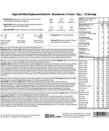 Protein Works Vegan Diet Meal Replacement Shake | 33 Servings | Strawberries 'n' Cream | Plant Based with Added Vitamins for Weight Loss | 2kg Pack - Buy Online on GoSupps.com