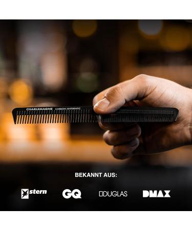 Charlemagne Break-Resistant Carbon Hair Comb - Antistatic Professional Hair Cutting Comb for Men & Women - Buy Online on GoSupps.com