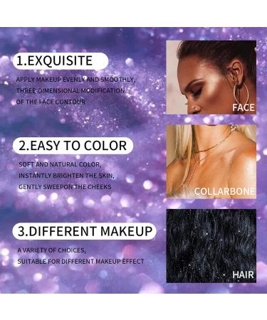 Highlight Powder Makeup 9g Highlighter Long-wearing Glitter Makeup Cosmetic Natural Long-Wearing Smudge Proof Lip Tint Face Cream Blush Set Lightweight Blendable Formula For Women Girls #1white - Buy Online on GoSupps.com