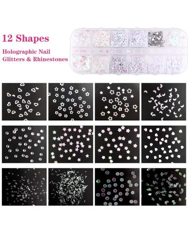 48 Colors Butterfly Glitter Nail Art Dried Flowers - 3D Holographic Sequins for DIY Crafting & Decoration - Buy Online on GoSupps.com