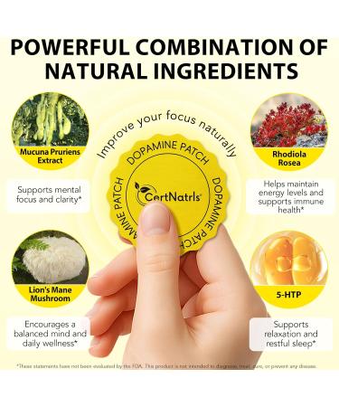 CertNatrls Dopamine Patches 30 Vegan Mood Support Patches for Daily Mental Wellness Adult Sex Toys for Women Dopamine Supplements for Men Women Supports Energy & Serotonin Balance - Buy Online on GoSupps.com