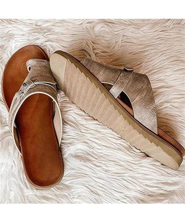 Women's Breathable Non-Slip Toe Loop Sandals | Comfortable Orthopedic Flip-Flops for Bunion Relief | Summer Fashion Sandals 5.5 Black - Buy Online on GoSupps.com