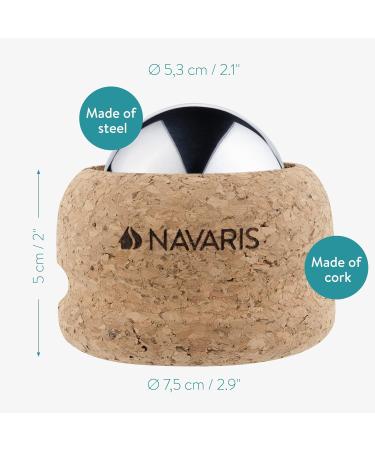 Navaris Massage Ball with Cork Bracket - Versatile Hot & Cold Fascia Roller for Back and Neck Relief - Buy Online on GoSupps.com