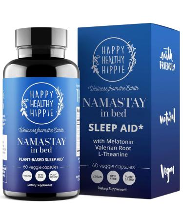Natural Sleep Aid for Adults with Low Dose Melatonin 0.5mg Valerian Root + Magnesium Glycinate + L-Theanine Supplement Chamomile | No Morning Grogginess | Non-Habit Forming 60 Ct